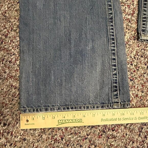 Silver Martin Fit Blue Wash Distressed Faded Relaxed Straight Leg Jeans 44X34 - Picture 15 of 15